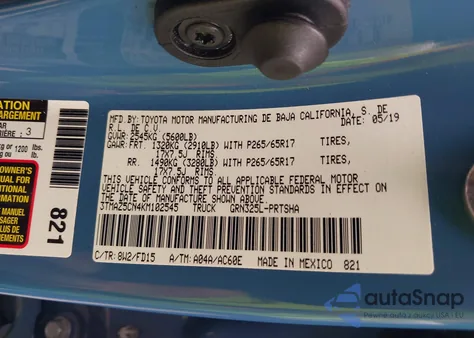 2019 Toyota Tacoma Trd Sport from USA, damaged, VIN 3TMAZ5CN4KM102545